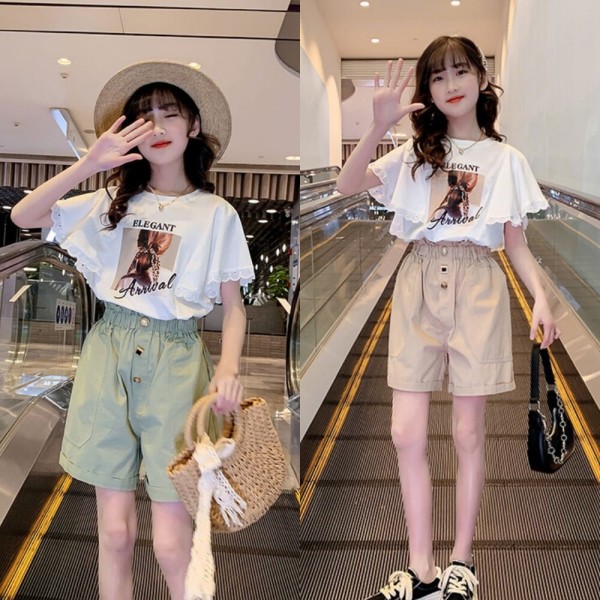 여름/여아/주니어/키즈/아동/초등학생/원피스/트레이닝복/반팔/반바지/크롭/옷/의류/상하복세트